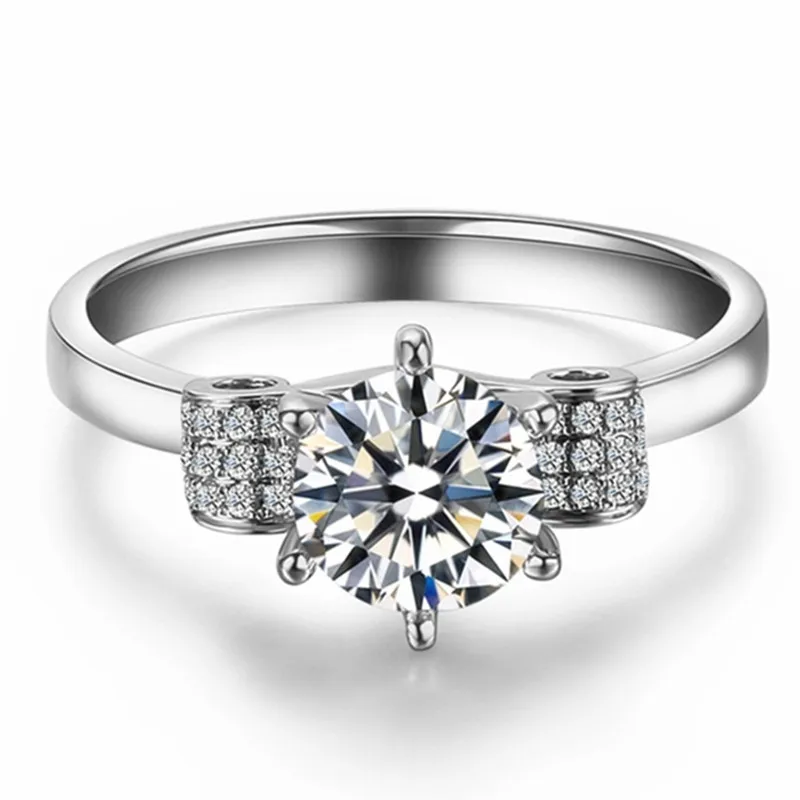 

0.6Ct Diamond Ring 925 Sterling Silver Ring Romantic Valentine Gift Promise Jewelry White Gold color Ring