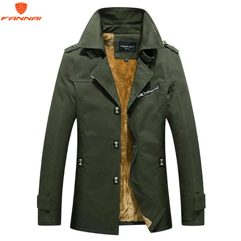 ArmyGreen Новинка, зимняя мужская куртка, теплое пальто, модная повседневная парка, средней длины, уплотненное пальто для мужчин, зимнее пальто, размер 5XL - Цвет: ArmyGreen