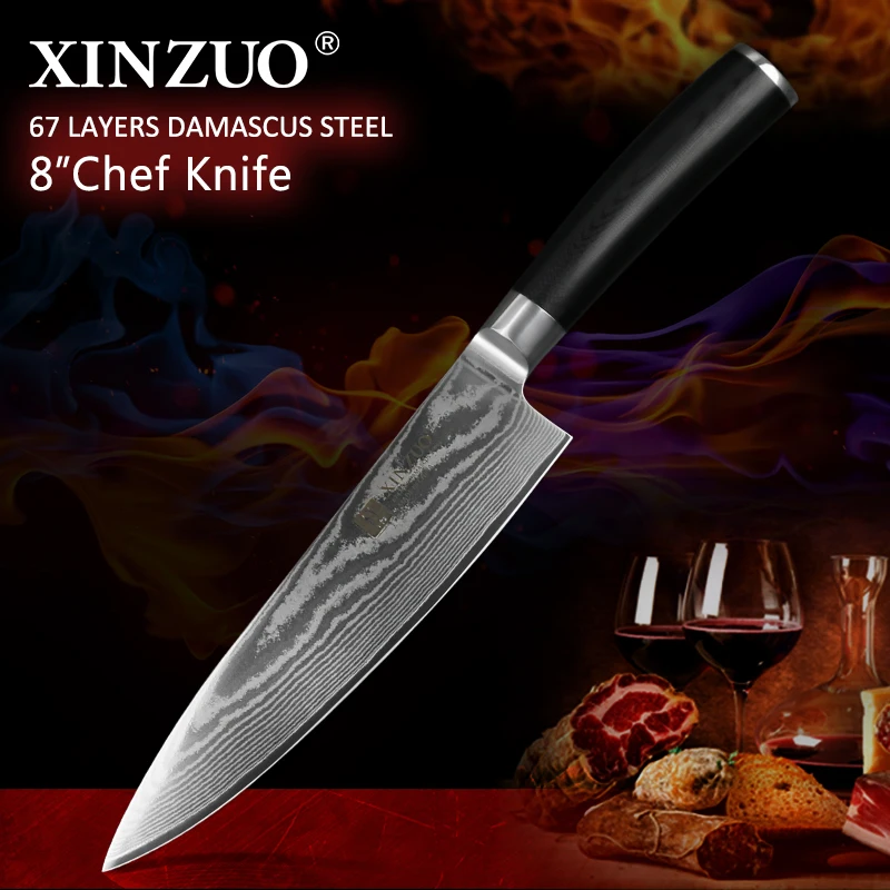 XINZUO 8 &quotшеф повар Ножи 67 слоев Дамаск Нержавеющая сталь Кухня ножи