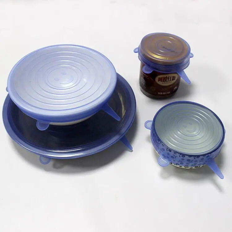 Универсальные силиконовые крышки 6 шт./лот растягивающаяся всасывающая крышка