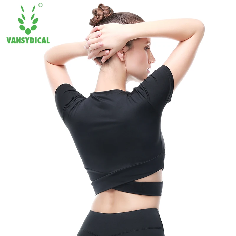 Футболка для йоги Vansydical с коротким рукавом XL|yoga top|top yogayoga shirt |