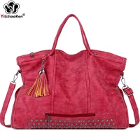 fashion rivet ladies hand bags luxury handbags women shoulder bags designer brand leather tote bags for women 2019 sac a main