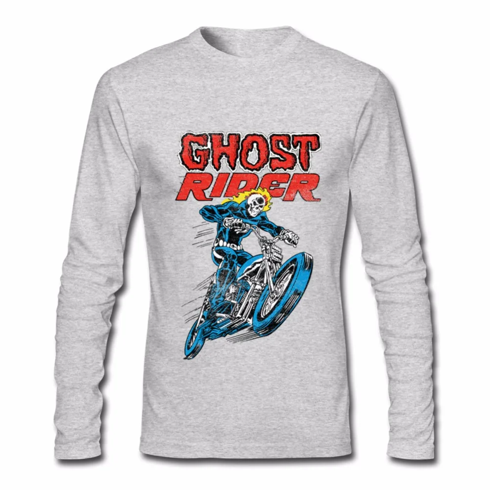Ghost Rider футболка Для мужчин Популярные создать Мотоцикл Череп Мужчин's футболки