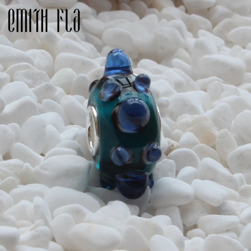 Emith Fla 925 пробы серебряный с большим отверстием круглые в горошек муранское стекло