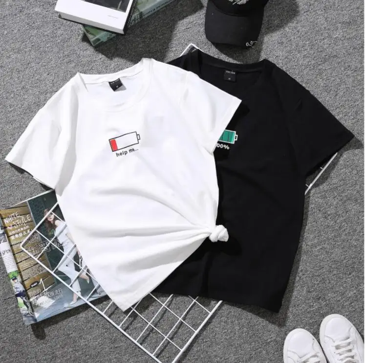 

Summer T-shirt Batteries Help Me funny tops