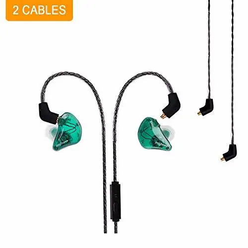 Зеленый BASN BC100+ PRO двойные диски MMCX наушники-вкладыши со съемным и сменный кабель музыкальные наушники для сцены и студии - Цвет: Зеленый