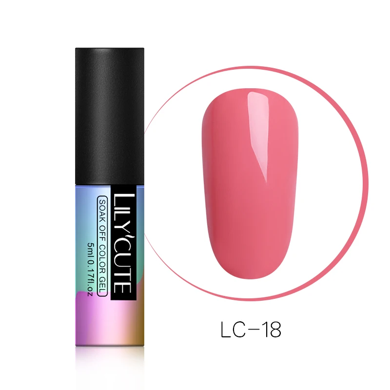 LC-18 LILYCUTE Nude чистый цветной Гель-лак замочить от УФ светодиодный Гель-лак стойкая черная белая розовая основа Гель-лак для маникюра - Цвет: LC-18