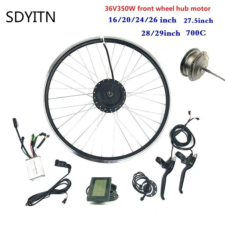 SDYITN 36V350W набор для переоборудования электровелосипеда с дисплеем LCD3 электровелосипед с передним колесом и ободом
