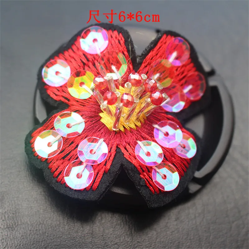 1 шт. Maxisin дешевые зеленые розовые желтые блестки цветы нашивки для одежды