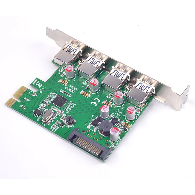 PCI express PCI-e 4 порта USB 3 0 карта расширения твердый конденсатор