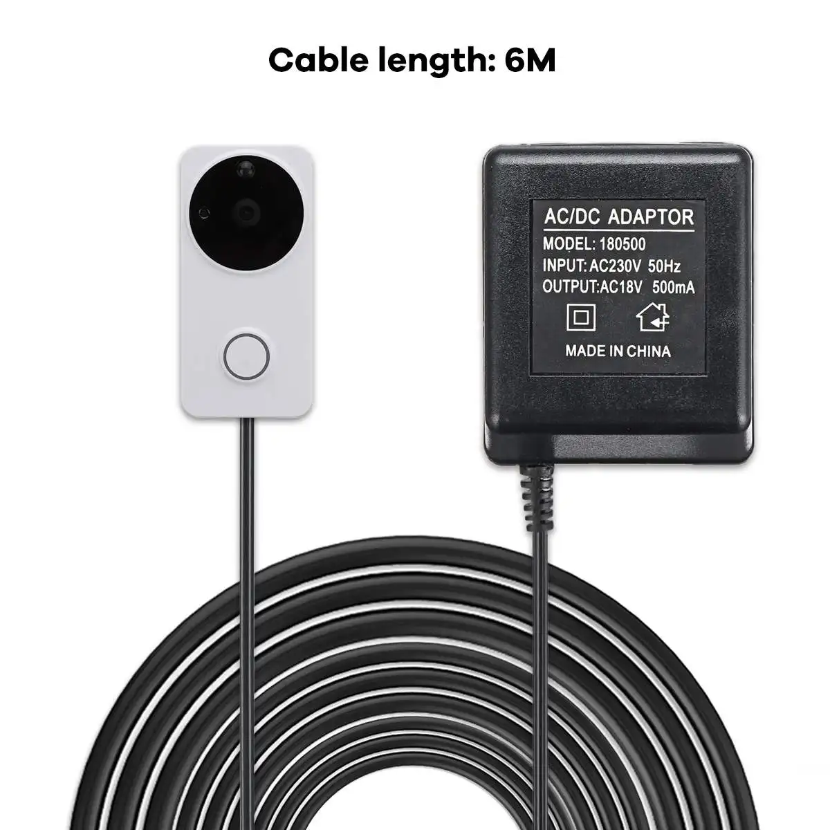 AU US UK EU Plug 6 м 18 В AC трансформатор зарядное устройство для Wifi беспроводной дверной звонок камера адаптер питания IP видео домофон кольцо 110-230 В