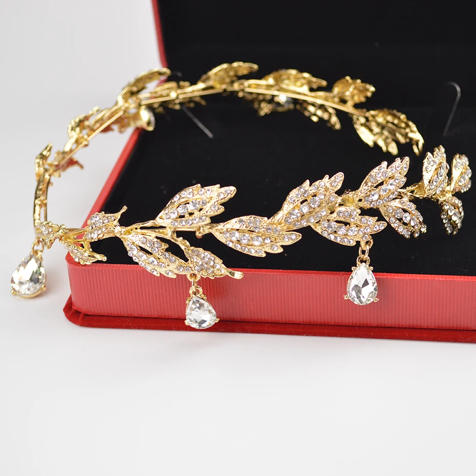 Повязка на голову с золотыми и серебряными стразами головная повязка для свадьбы