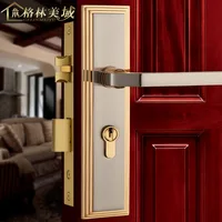 American locks all copper black simple door locks pure copper interior solid wood door locks