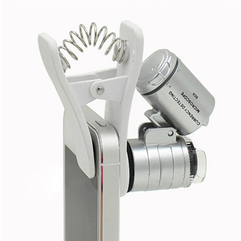 Универсальный Adriod и IOS Телефон LED Макрос микроскопа объектив 60X оптический зум