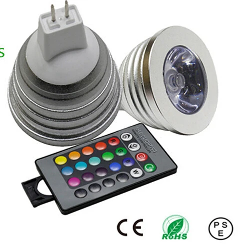 AC 85-265V Colorful LED RGB 5W GU10/GU5.3/E27/E14/MR16 Light Bulb Lamp Spotlight with Remote Control