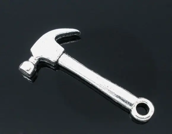 DoreenBeads 50 шт Серебряный кулон в виде молотка Подвески 25x13 мм фурнитура|hammer charm|hammered