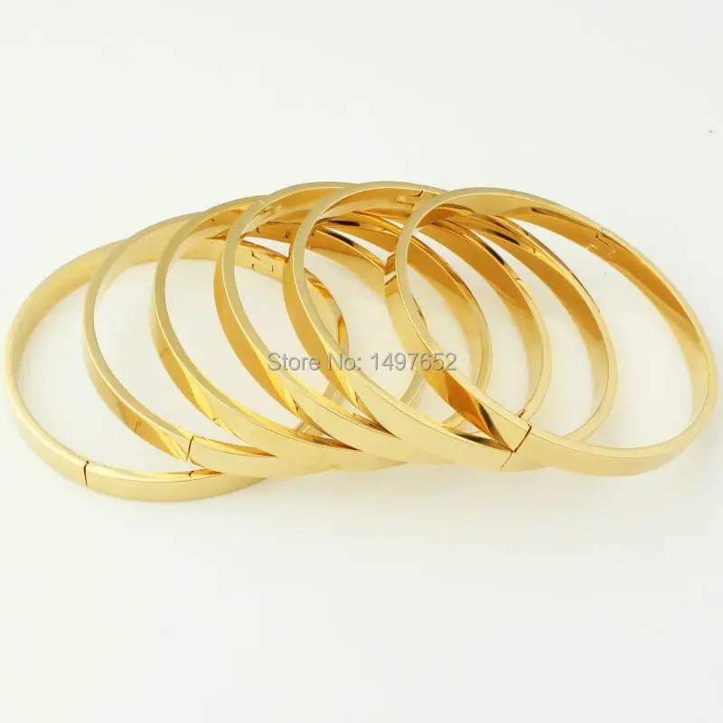 Мода Дубай золото Bangle18k Золото Цвет широкий 6 мм браслеты/браслеты