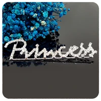 grandbling new arrival shinning crystal fancy design of princess words brooch pins unique handmade jewelry gift