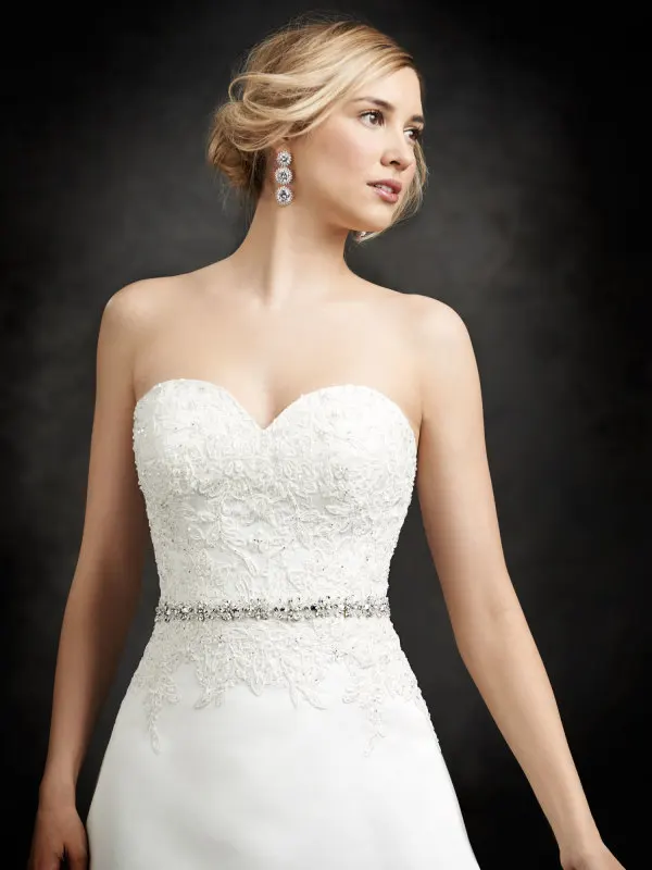 

Wedding dresses 2016 A-Line sweetheart sleeveless sash appliques white/ivory VESTIDO DE NOIVA Bridal Gowns robe de mariage HS640