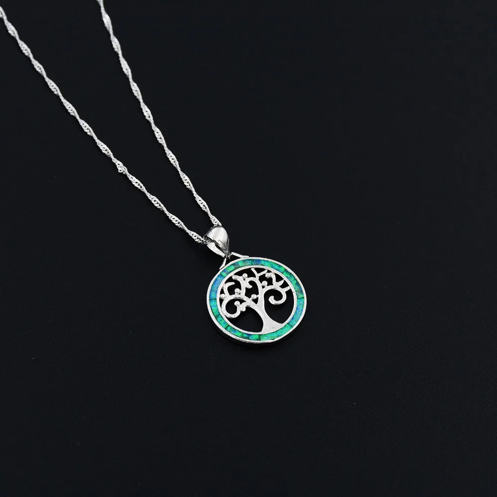 Киви зеленый Древо жизни огненный опал кулон ожерелье подарок | Украшения и