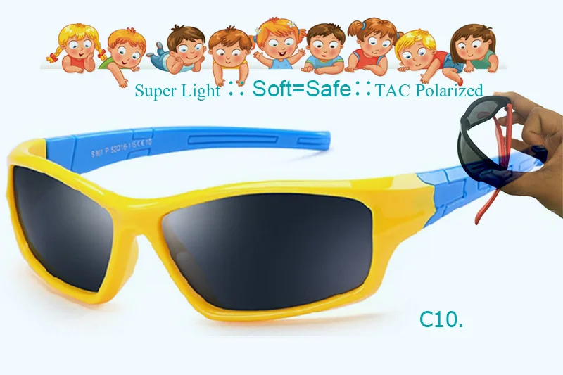 yellow IVSTA гибкий TR90 солнцезащитные очки детские солнечные очки детские очки для мальчиков летние пляжные поляризованный Polaroid резиновый силиконовый чехол-бампер с безопасности H01 - Цвет линз: yellow