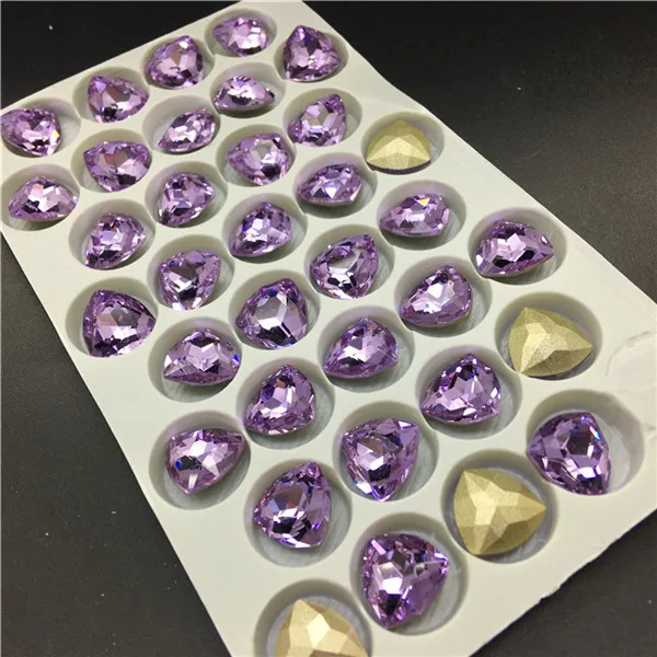 Violet TopStone 12 мм K9 стекло кристалл жир треугольной формы Pointback Стразы diy/аксессуары для одежды - Цвет: Violet