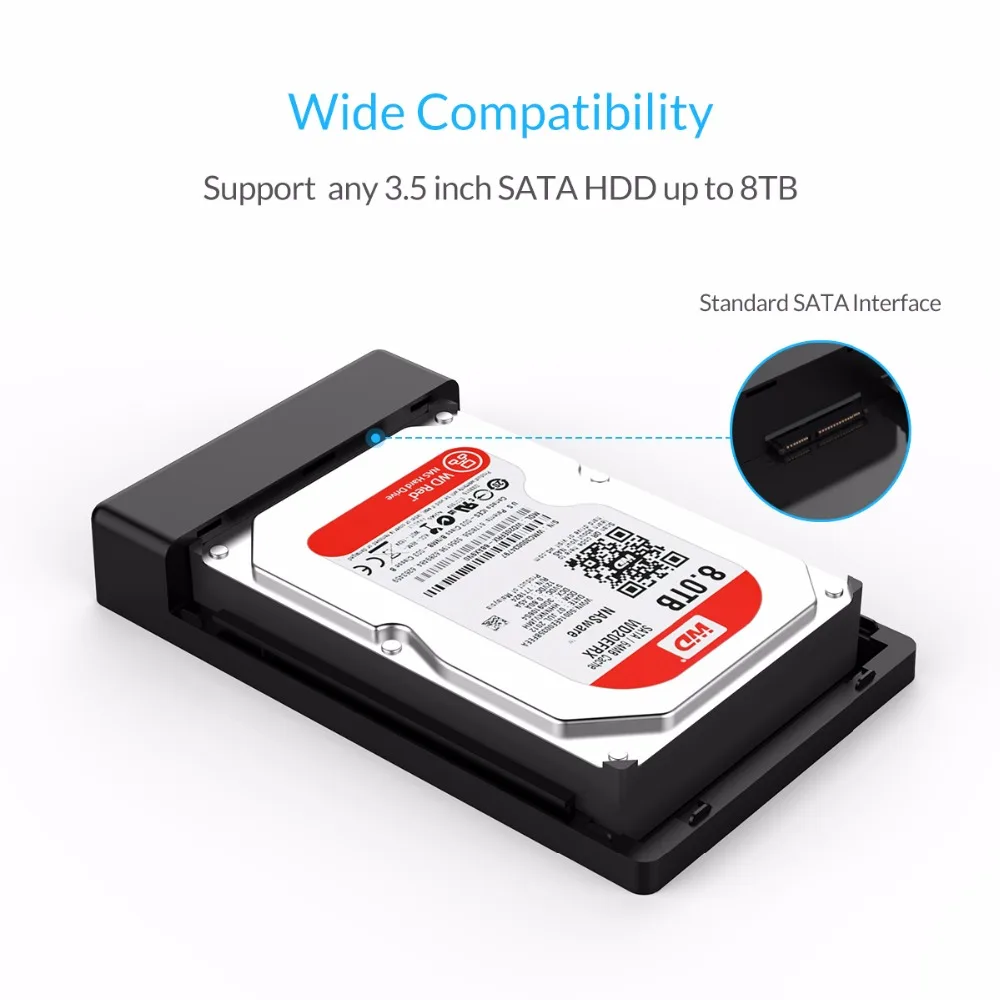 Корпус жесткого диска ORICO 3588C3 2 5/3 5 дюйма с USB3.1 12 В адаптер питания кабелем Type-C-USB-A |