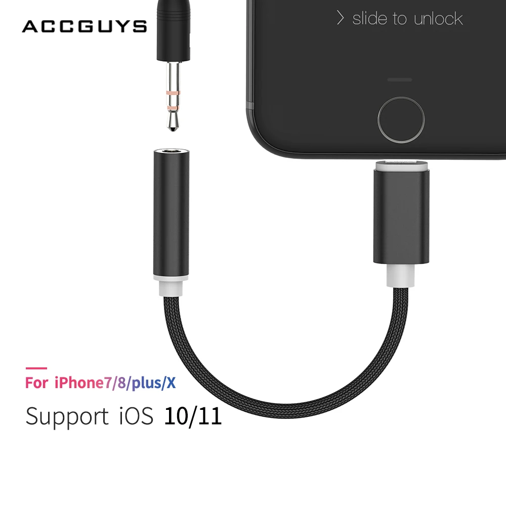 ACCGUYS 3 5 мм наушники аудио кабель адаптер Jack стерео AUX конвертер для iPhone XS/X/8/8 Plus/7