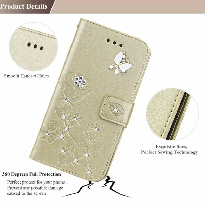 Bling Diamond Leather Flip Cover For Samsung Galaxy A3 A5 2017 2016 Grand prime G530 J3 J5 J7 JI mini Stand case | Мобильные