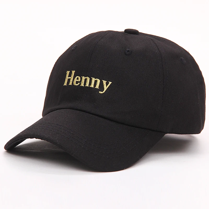2021  New brand Henny Embroidery Dad Hat men women slouch Cotton Baseball Cap curved bill Casquette Brand Bone Hats wholesale