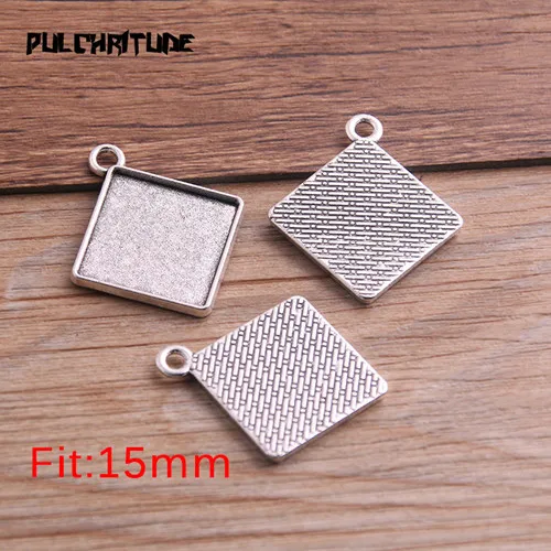 15mm PULCHRITUDE 10 шт. два Размеры Таймс-сквер кабошоны базовые Подвески Fit 15/20 мм квадратный Стекло кабошоны P6619 - Цвет: 15mm