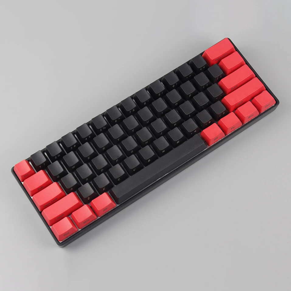 Красная и черная 60 OEM боковая печатная Толстая pbt 61 клавиша для GH60 покер DZ60 mx