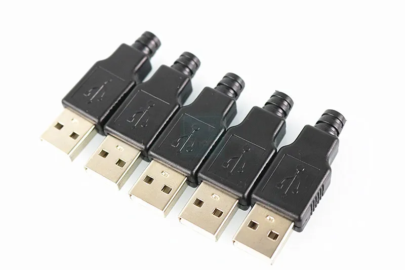 10 шт. 4-контактный разъем USB Type-A папа с черной пластиковой крышкой | Обустройство
