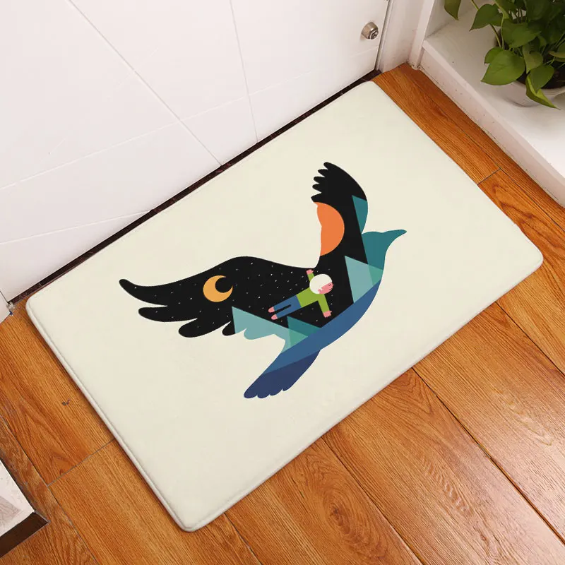 Monily фланель Водонепроницаемый против скольжения двери Коврики мультфильм