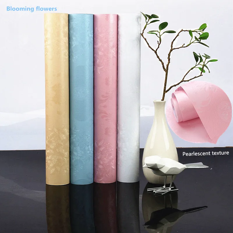 

Simple and stylish waterproof solid color thick furniture refurbished wallpaper bedroom self-adhesive wallpaper large size 10 m