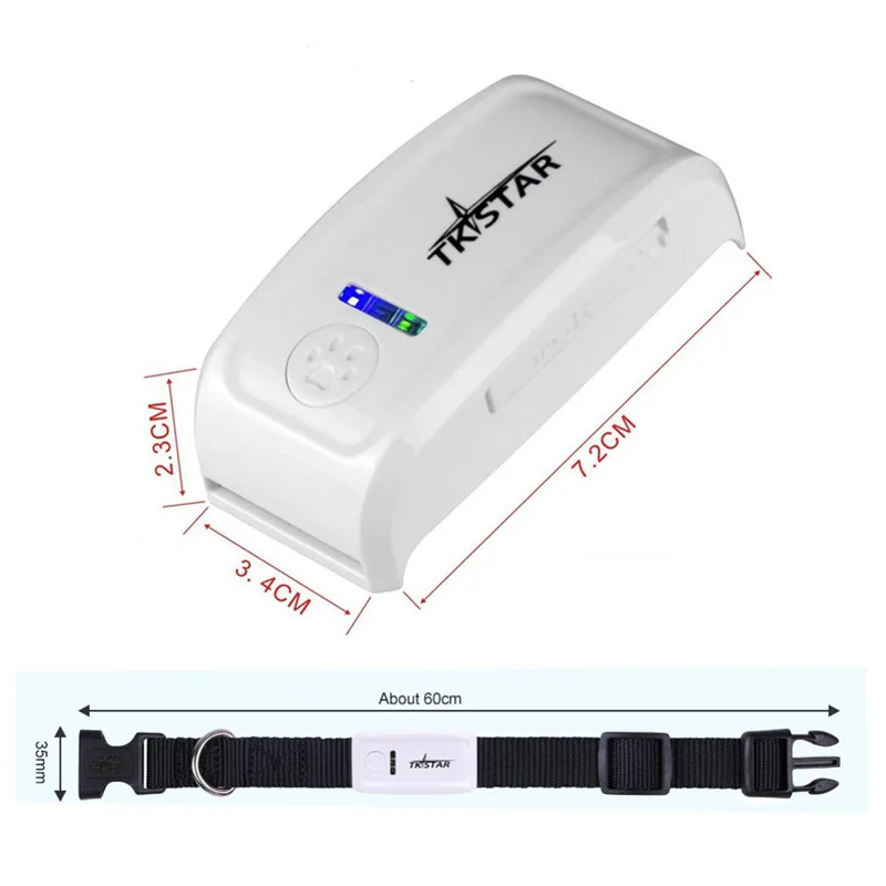 Мини GPS трекер для домашних животных с ошейником GSM/GPRS позиционирование в