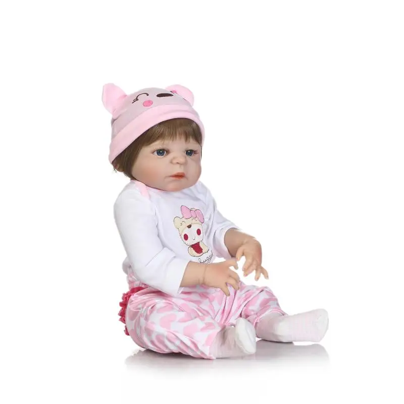 NPK 57 см полностью силиконовая кукла Bebes Reborn реалистичные детские игрушки для