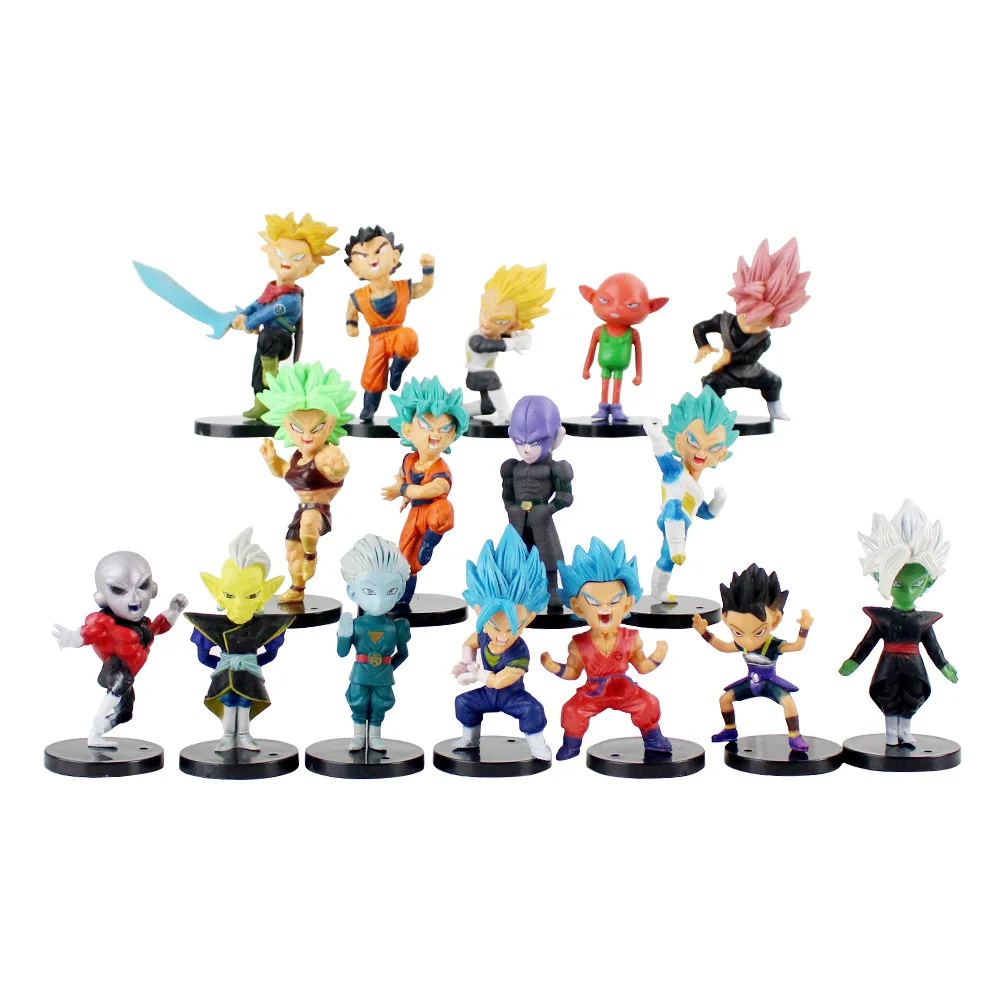 16 шт./компл. Dragon Ball Jiren Kale Grand Priest Zamasu Monaka trunks Вегета Сон Гоку сон Гохан ПВХ Фигурки игрушки DBZ Collelction