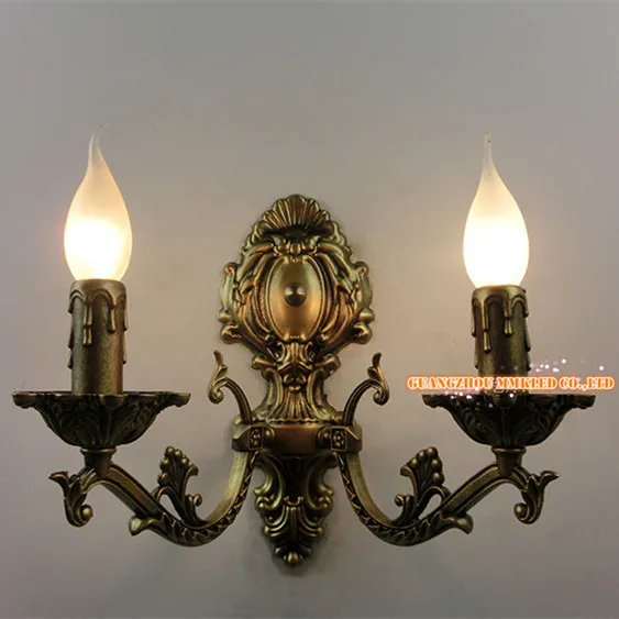 Новинка Настенные светильники с 2 лампами в виде свечи без затенения железная