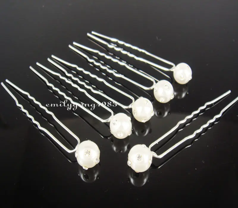

30Pcs Wedding Bridal White Pearl Crystal Hair Pin Hair Accessory A-1