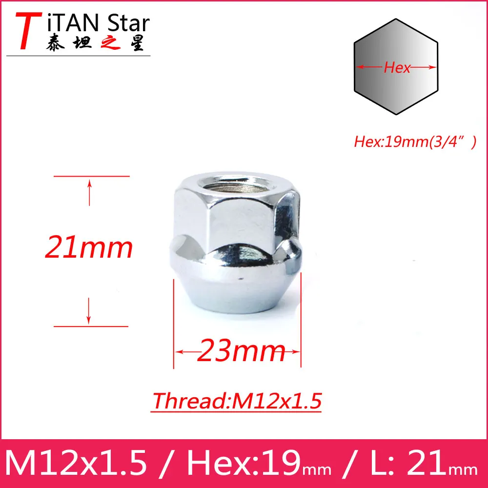 20 шт. открытые гайки m12x1 5 1 OEM OE в наличии Заводские колёсные диски 19Hex Chrome для Ford