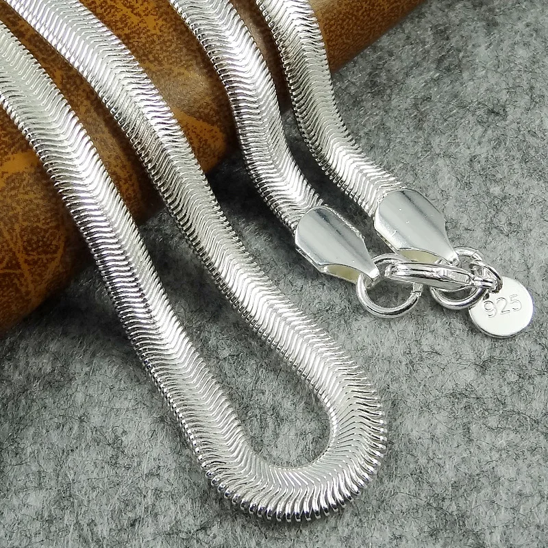 

6MM 16-24inches promotions Price Beautiful silver plated WOMEN MEN Cute chain necklace high quality fashion jewelry