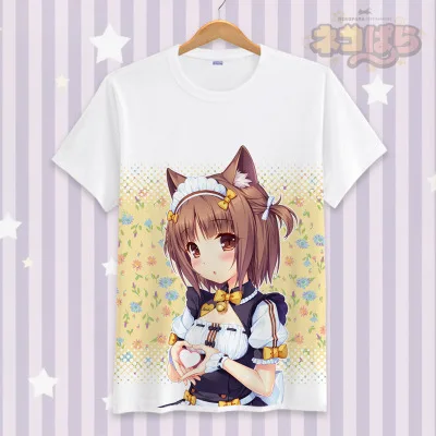 7 NEKOPARA мультфильм дизайн хлопковые футболки для мужчин's женщин Новое поступление Летний стиль короткий рукав косплэй Милая футболк - Цвет: 7