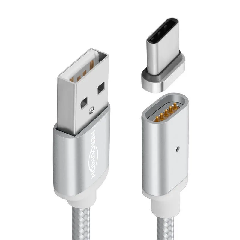 Нейлоновый Плетеный Магнитный кабель USB Type C/USB C быстрое зарядное устройство типа
