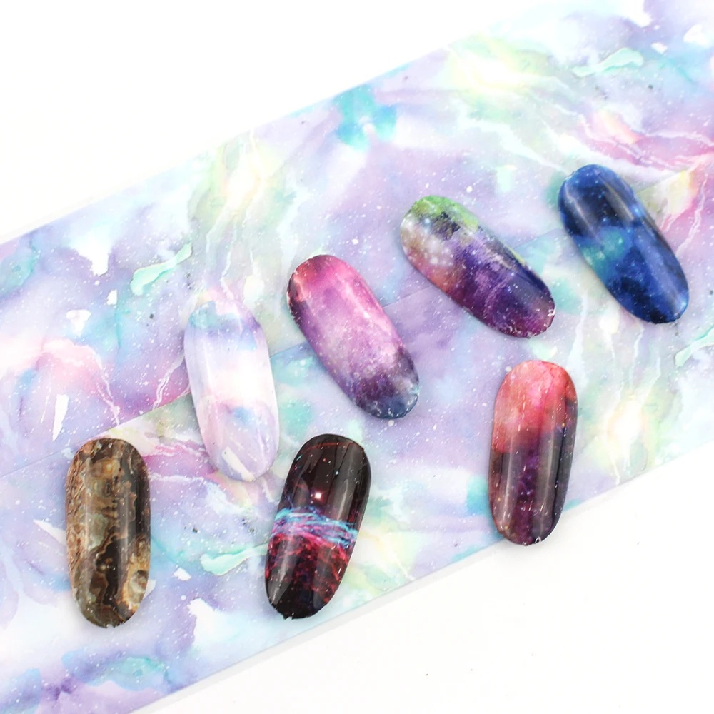 10 шт. голографический набор для переноса ногтей с изображением звездного неба