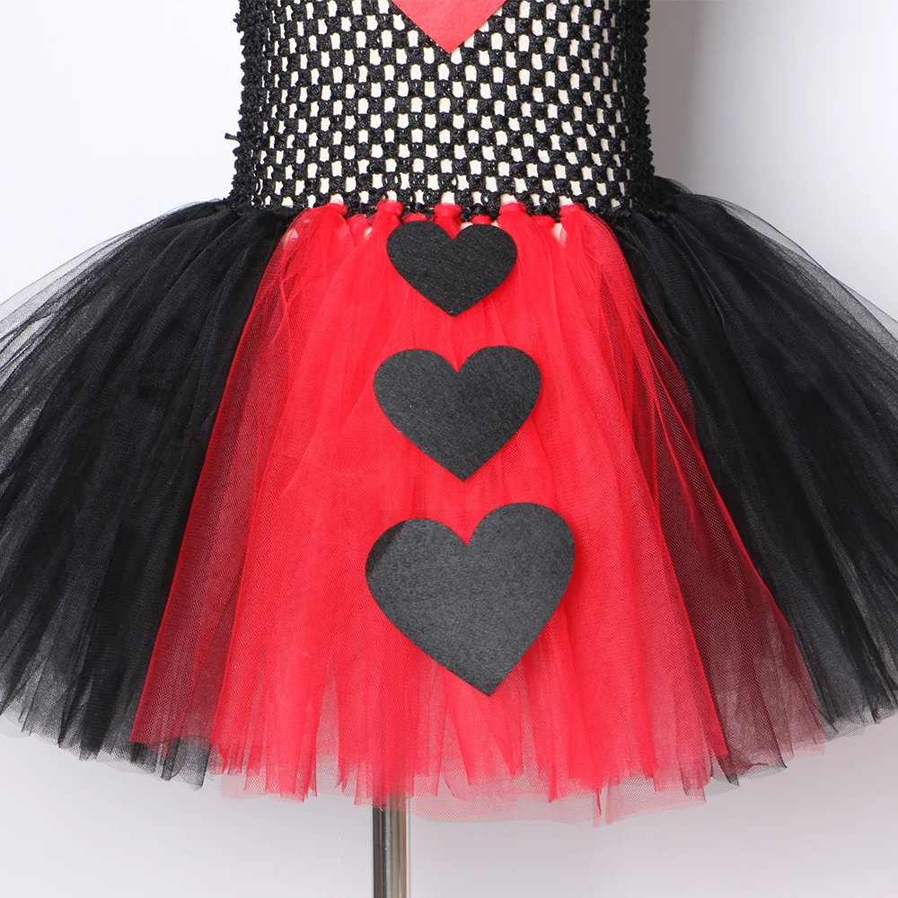 Платье-пачка для девочек Queen of Hearts черное красное фатиновое карнавала вечерние на