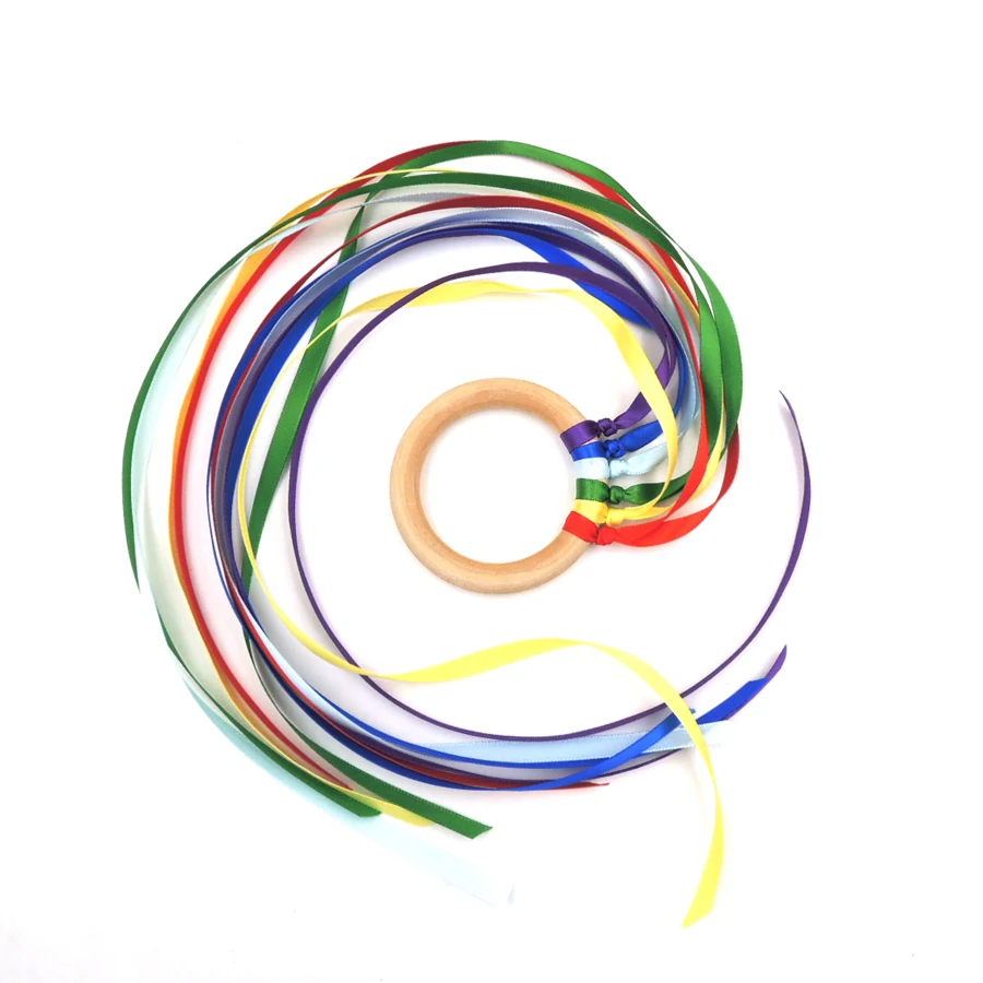 Длинный Радужный ленточный стример Волдорф Монтессори вдохновленный ручной
