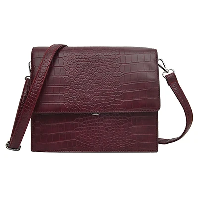 Bolsa Mujer, сумки для женщин, роскошные сумки, женские сумки, дизайнерские, крокодиловый узор, кожа, сумка через плечо, сумка-мессенджер - Цвет: Burgundy