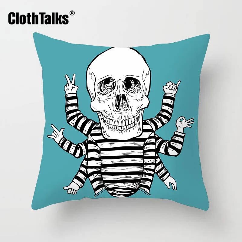 Clothtalks черный череп полиэстер качалка панк Дары смерти дома декоративные подушки
