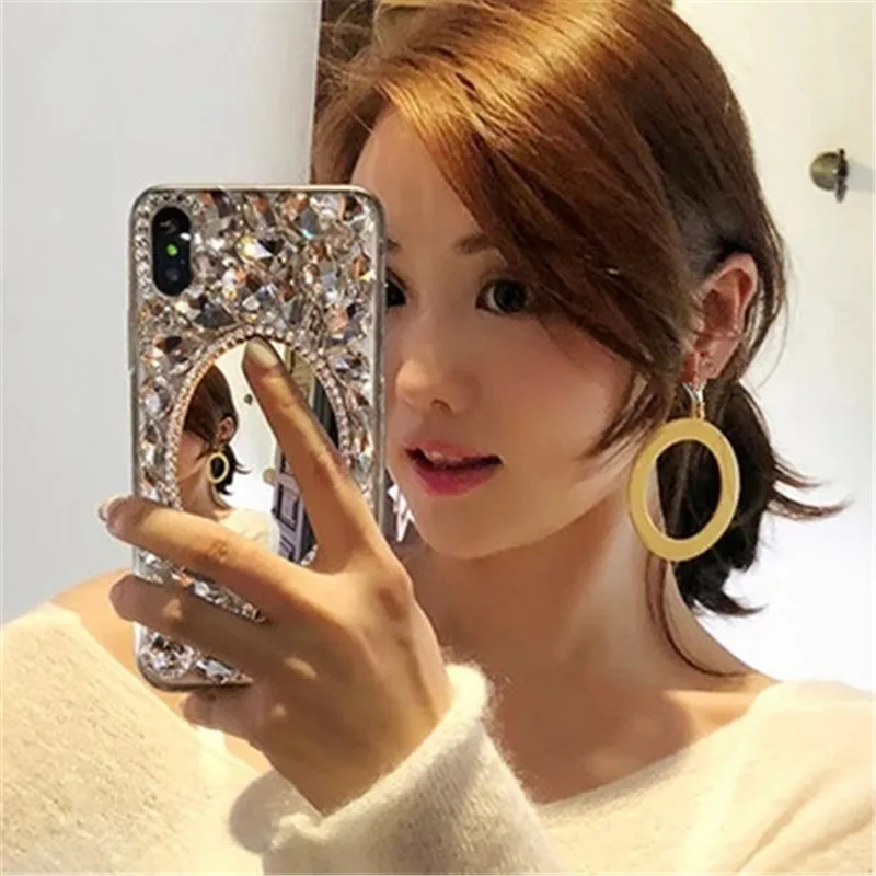 Luxury 3D Bling Diamond Rhinestone With Mirror For Huawei Honor 8 9 10 7X lite V10 V20 Nova 5 P10 P20 P30 Mate 20 Phone Case |